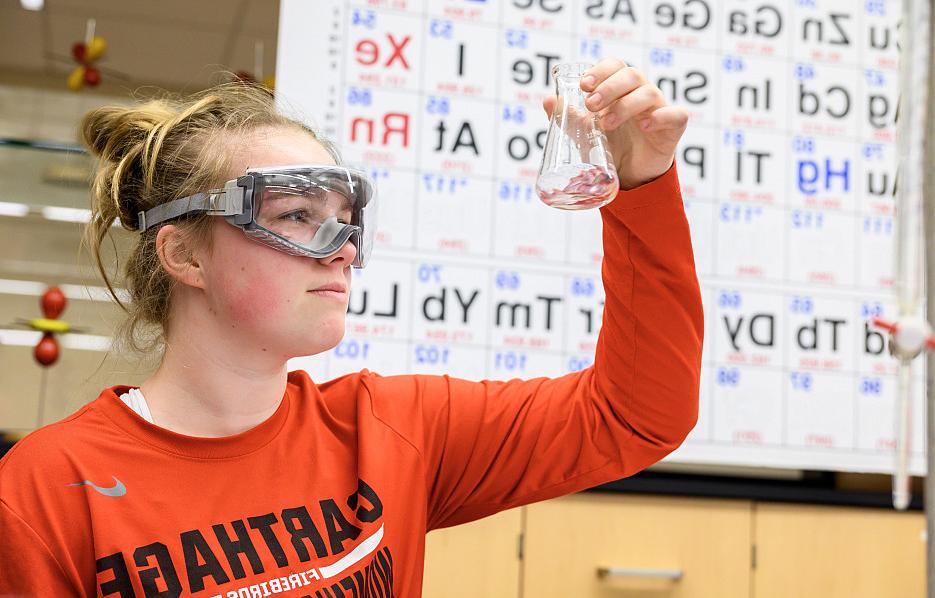 Student with beaker